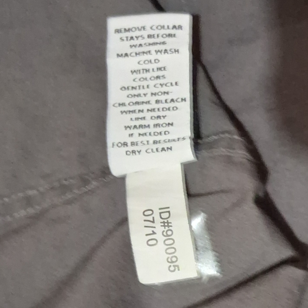 EXPRESS 1MX EUC Sz. S (14-14 1/2) Dark Gray Long Sleeve Button Down Dress Shirt. - Picture 11 of 11
